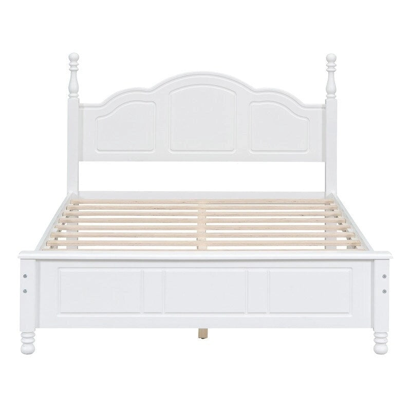 Lit Plateforme en Bois Queen/Full avec 2 Tables de Chevet