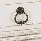 Commode 7 tiroirs marron vieilli et blanc antique