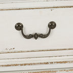 Commode 7 tiroirs marron vieilli et blanc antique