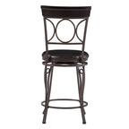 Tabouret de comptoir en similicuir noir avec dossier en spirale