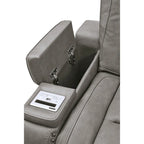 Causeuse inclinable en cuir motorisée à double ajustement - 74 L x 40 P x 43 H