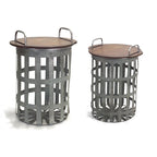 Tables d'appoint en métal et bois