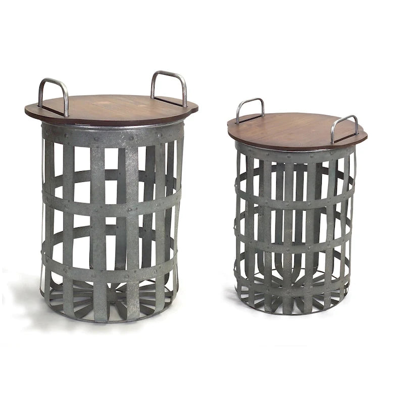 Tables d'appoint en métal et bois