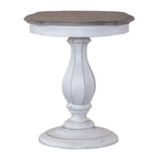 Table d'appoint ronde blanc antique