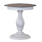 Table d'appoint ronde blanc antique
