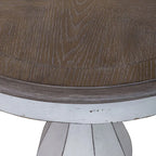 Table d'appoint ronde blanc antique
