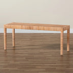 Banc d'appoint moderne bohème en rotin naturel et bois d'acajou