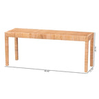 Banc d'appoint moderne bohème en rotin naturel et bois d'acajou