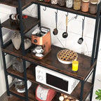 Étagère de Boulanger à 5 Niveaux, Étagère de Rangement Utilitaire avec Meuble Haut pour Cuisine, Support pour Four à Micro-ondes