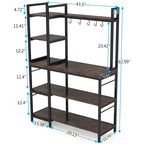 Étagère de Boulanger à 5 Niveaux, Étagère de Rangement Utilitaire avec Meuble Haut pour Cuisine, Support pour Four à Micro-ondes