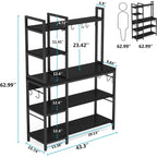 Étagère de Boulanger à 5 Niveaux, Étagère de Rangement Utilitaire avec Meuble Haut pour Cuisine, Support pour Four à Micro-ondes