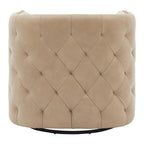 Fauteuil pivotant capitonné en cuir pleine fleur Leslie