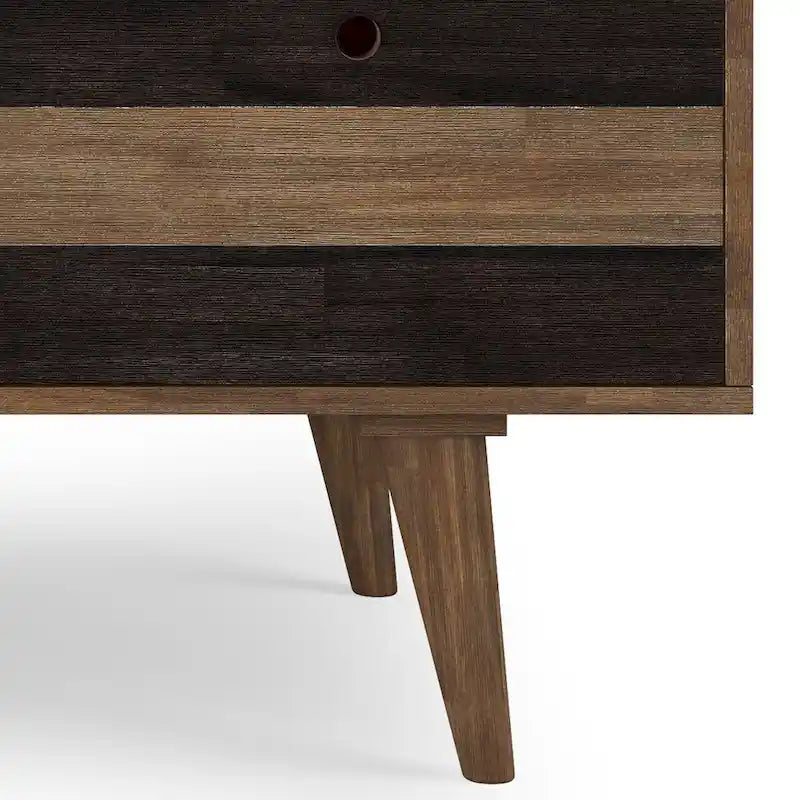Bureau contemporain en bois massif de 60 pouces de large avec tiroirs, coloris brun vieilli rustique