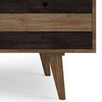 Bureau contemporain en bois massif de 60 pouces de large avec tiroirs, coloris brun vieilli rustique