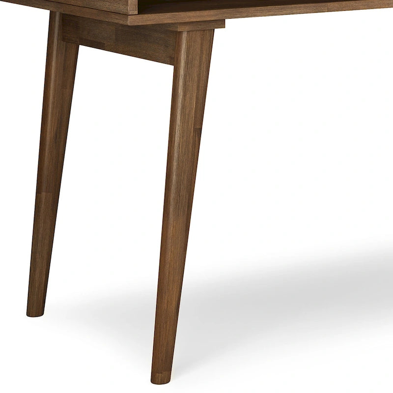 Bureau contemporain en bois massif de 60 pouces de large avec tiroirs, coloris brun vieilli rustique