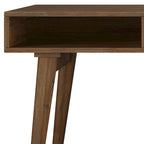 Bureau contemporain en bois massif de 60 pouces de large avec tiroirs, coloris brun vieilli rustique