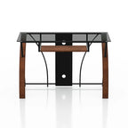 Bureau d'ordinateur moderne en verre fumé gris de 47 pouces