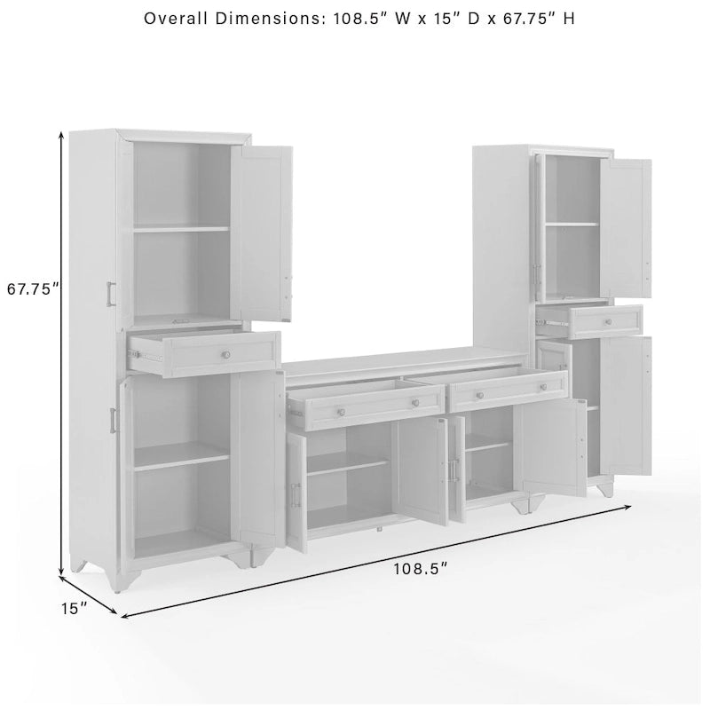 Buffet et garde-manger 3 pièces - 15x108,5x67,75