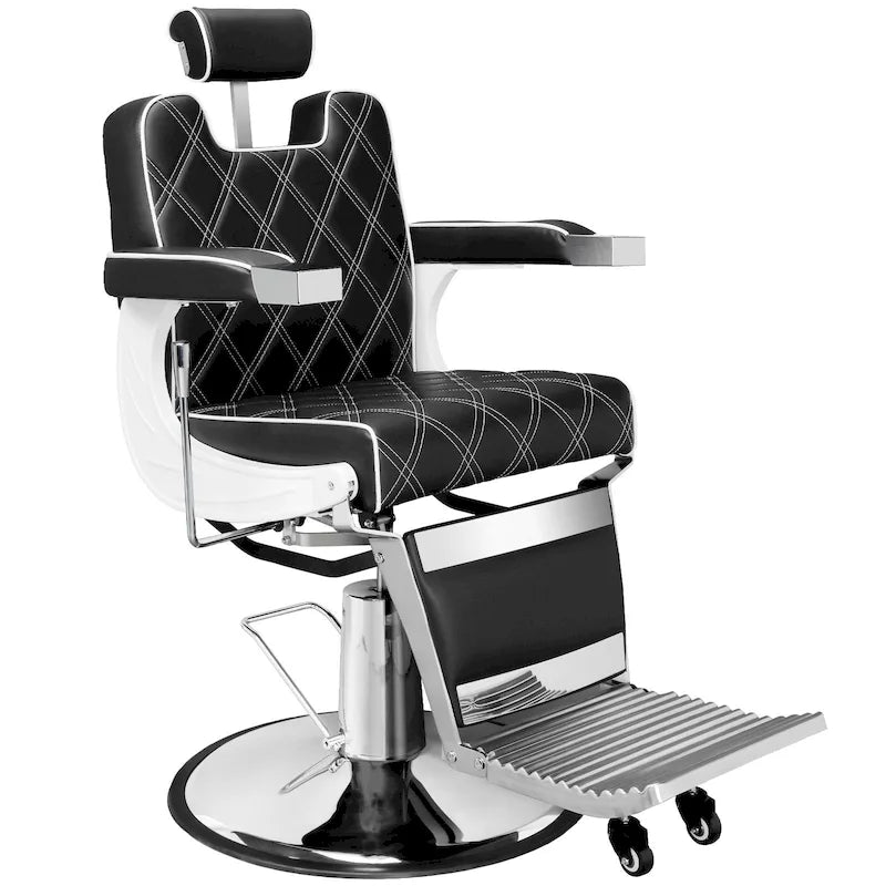 Fauteuil de barbier robuste, Chaise de salon vintage pour barbier, Équipement de beauté et de tatouage pour salon de barbier