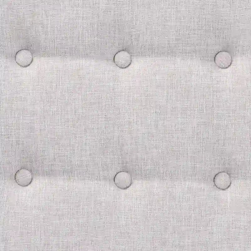 Ottoman repose-pieds Japandi en tissu gris foncé et bois de noyer