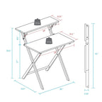 Bureau de travail pliable pour ordinateur portable en bois massif à 2 niveaux