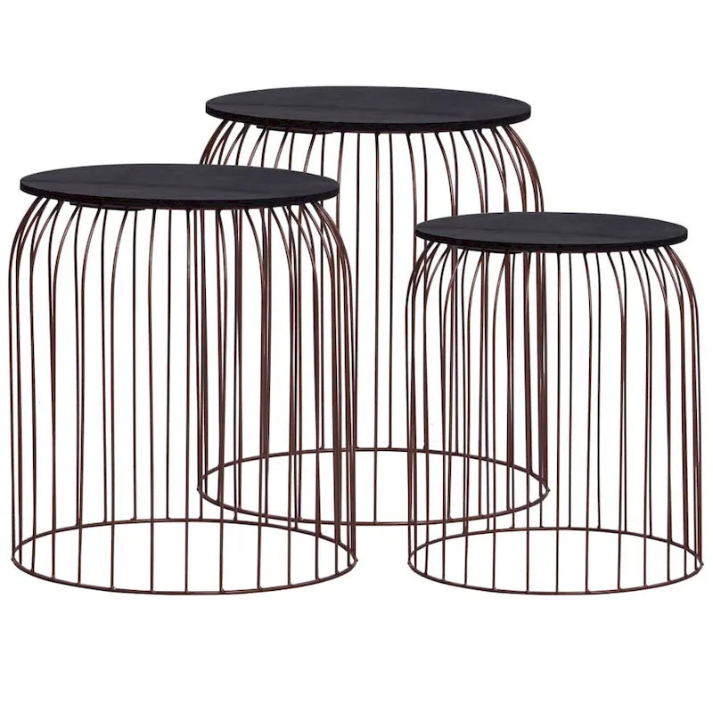 Tables basses 3 pièces cuivre