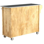 Îlot de cuisine mobile en bois avec dessus en acier inoxydable et roulettes - 48-3/4 po L * 17-3/4 po P * 35 po H