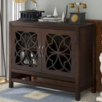 Buffet de salle à manger en bois avec portes et étagère réglable