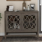 Buffet de salle à manger en bois avec portes et étagère réglable