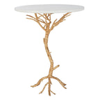 Table d'appoint en granit blanc et laiton Hidden Treasures - 20 x 20 x 24,6