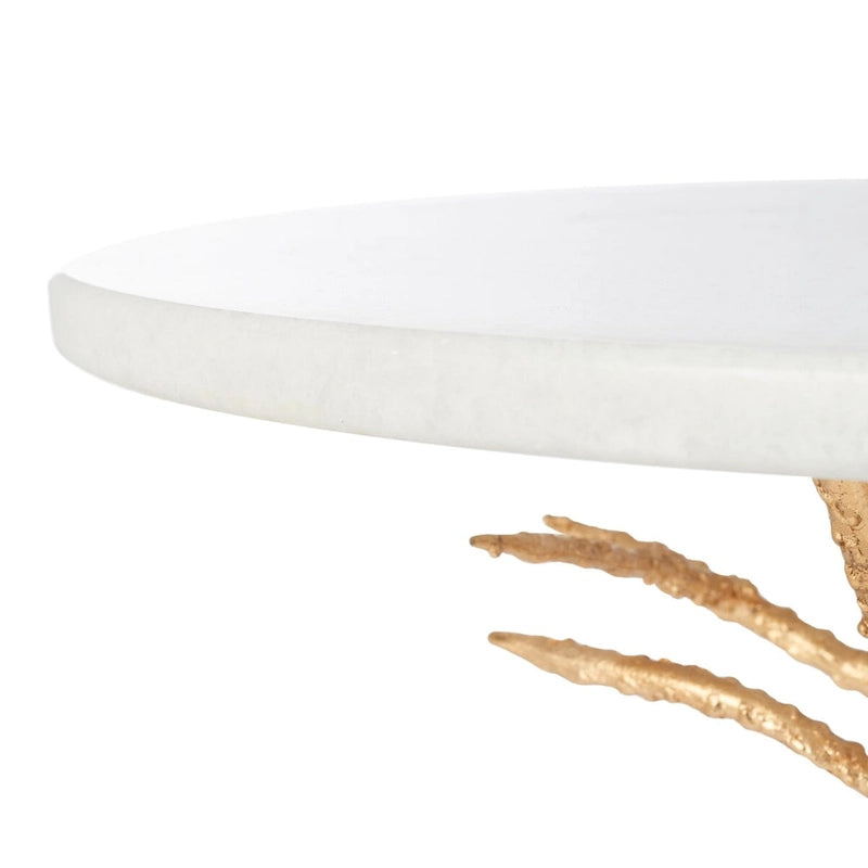 Table d'appoint en granit blanc et laiton Hidden Treasures - 20 x 20 x 24,6