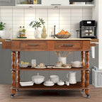 Îlot de cuisine roulant avec rangement, roulettes, porte-bouteilles et étagère à épices