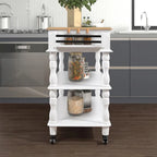 Îlot de cuisine roulant avec rangement, roulettes, porte-bouteilles et étagère à épices