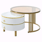 Ensemble de tables basses gigognes avec 2 tiroirs