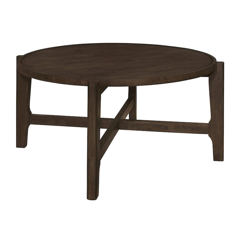 Table basse ronde marron foncé