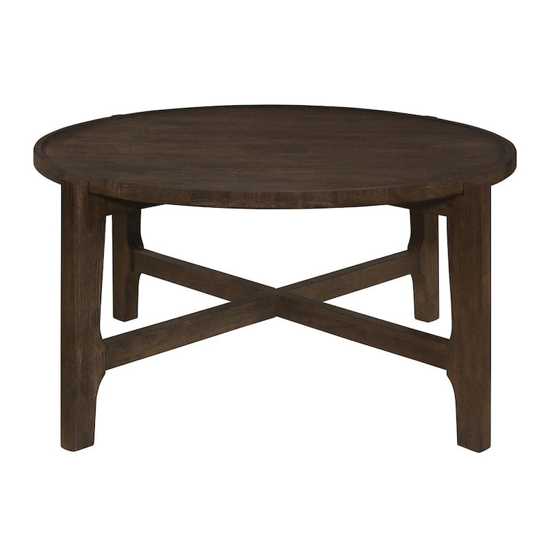 Table basse ronde marron foncé