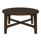 Table basse ronde marron foncé