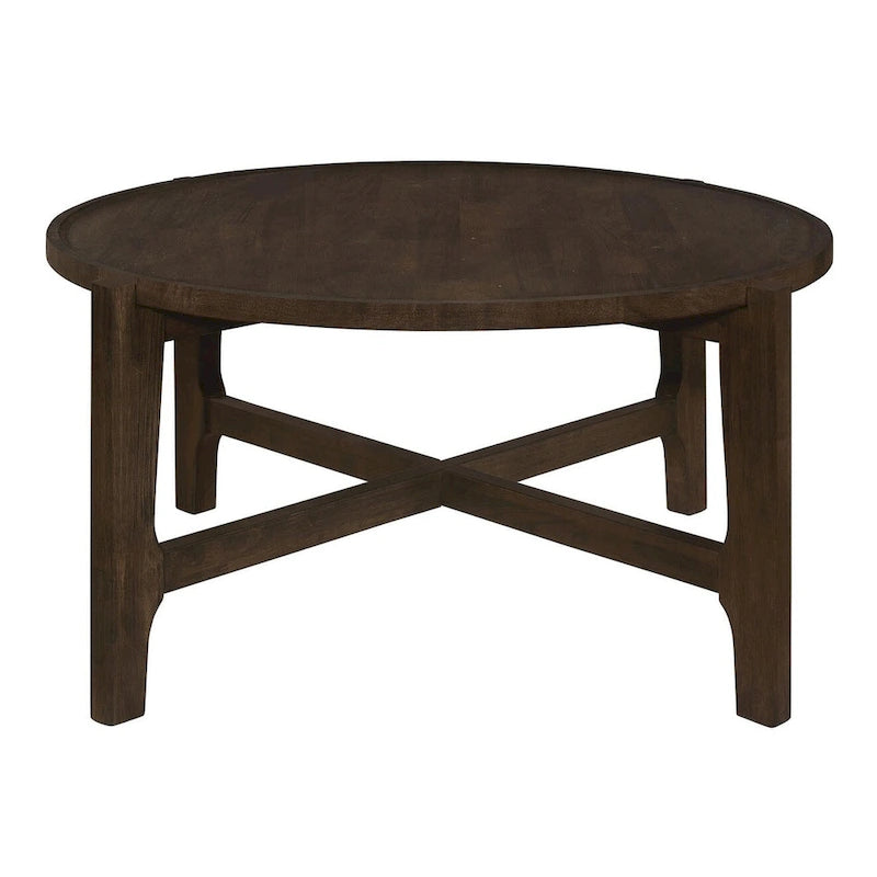 Table basse ronde marron foncé