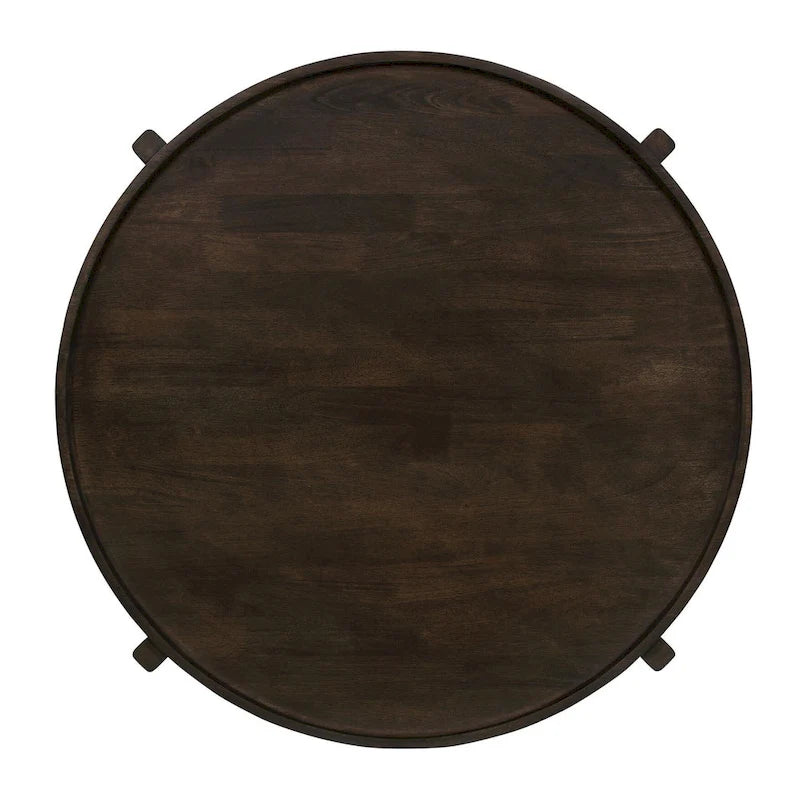 Table basse ronde marron foncé