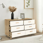 Commode en bois massif de chêne blanc avec tiroirs et armoire de rangement latérale