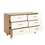 Commode en bois massif de chêne blanc avec tiroirs et armoire de rangement latérale