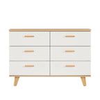 Commode en bois massif de chêne blanc avec tiroirs et armoire de rangement latérale