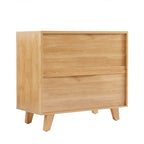 Commode en bois massif de chêne blanc avec tiroirs et armoire de rangement latérale
