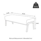 Banc moderne en similicuir avec pieds en hévéa noyer