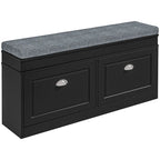 Banc porte-chaussures avec coussin, 2 tiroirs et étagère réglable