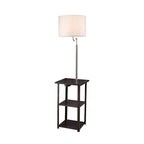 58 Table d'appoint canapé avec étagères et lampe, avec station de charge