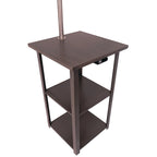 58 Table d'appoint canapé avec étagères et lampe, avec station de charge