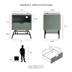 Table basse et table d'appoint modernes 2 pièces avec tiroirs accentués de vagues 3D