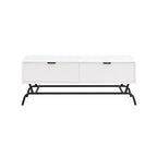 Table basse et table d'appoint modernes 2 pièces avec tiroirs accentués de vagues 3D