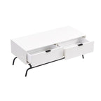 Table basse et table d'appoint modernes 2 pièces avec tiroirs accentués de vagues 3D